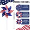 10 Pcs Patriotic Pinwheels for Yard & Garden - Red White and Blue American Flag Wind Spinners for 4th of July, Independence Day Decorations, Bird Deterrent Devices for Outdoor Decor & Parades